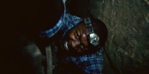 Benji (EDWIN HODGE) is trapped in the twisting catacombs beneath the streets of Paris in As Above/So Below.