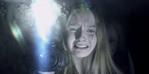 Rebecca hides from Nana in Universal Pictures The Visit.
